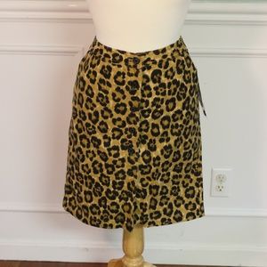 Ralph Lauren knee length leopard print skirt. NWT.
